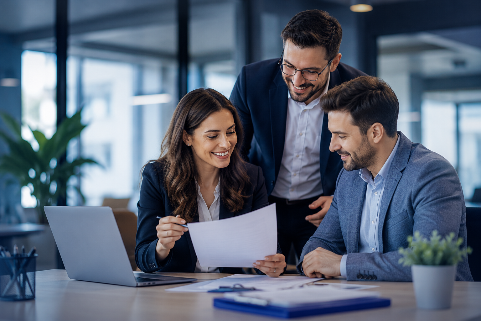 A professional employer team in a UK workplace