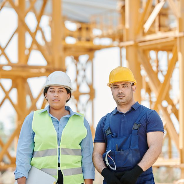 Temporary staff working on site